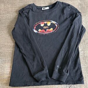 KITH x Batman  Black Long Sleeve Shirt with Batman Logo- M